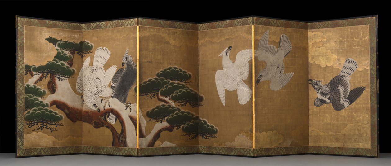 Eagles and Pine tree by Japanese School
