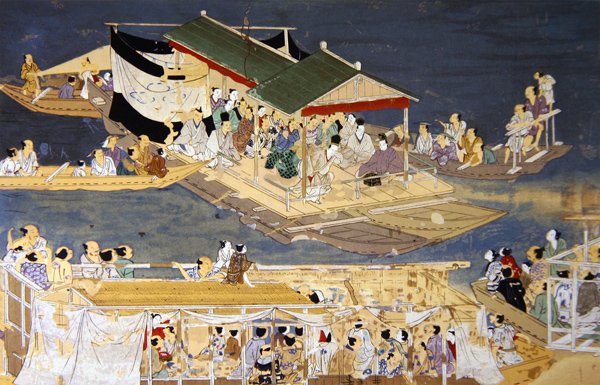 Fete on Water with Sarugaku Theatre Entertainment, Illustration in 