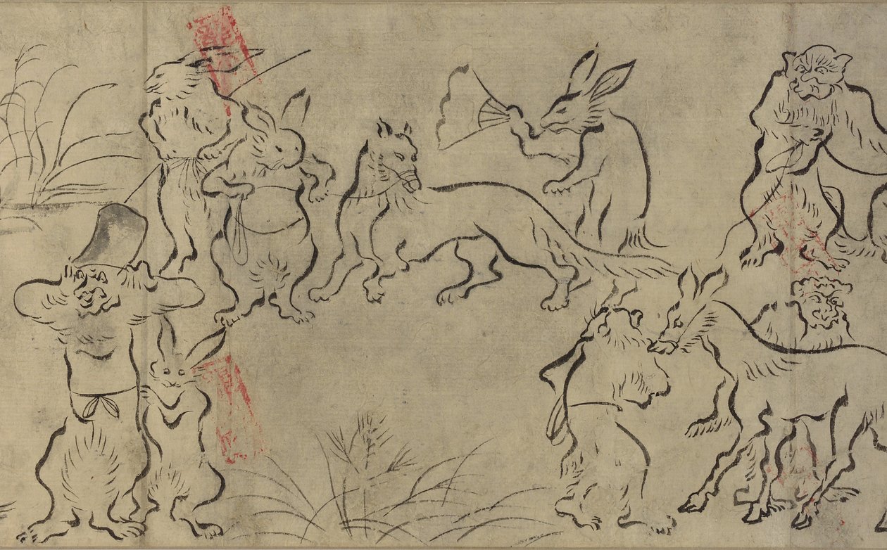 Frolicking Animals (Choju Giga) Muromachi Period by Japanese School
