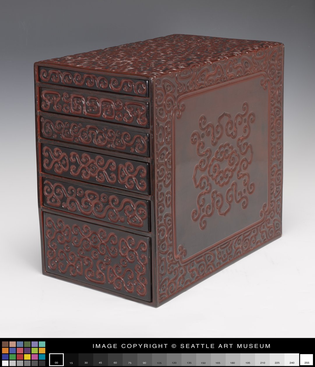 Guri Lacquer Box with 6 Drawers by Japanese School