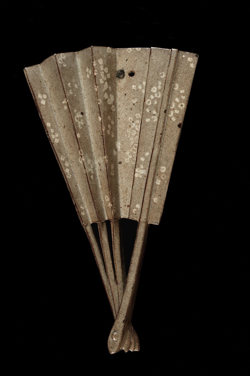 Hanging vase in the shape of a fan, Kumamoto prefecture, Edo period by Japanese School