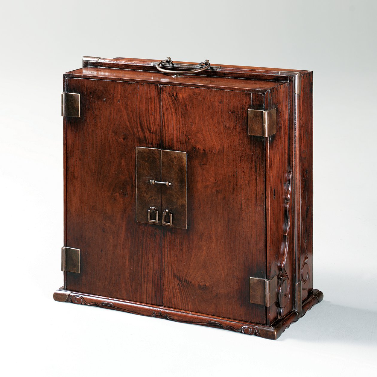 Huanghuali travelling bookcase or Tushu Shinggui, early 17th century by Japanese School