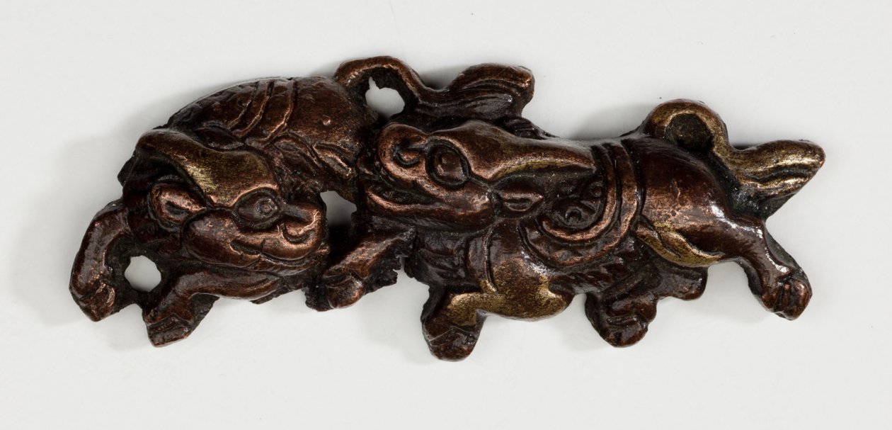 Menuki, or Grip Ornament, in the Form of Two Kirin, Mythical Beasts by Japanese School