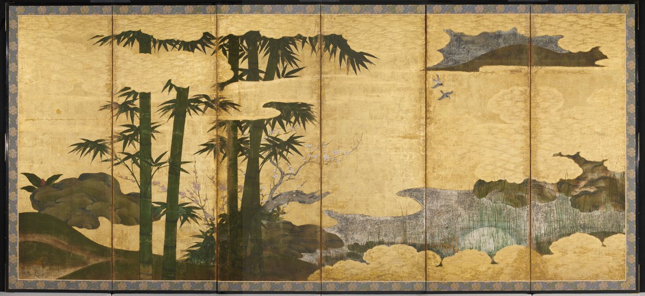 Moonlit Bamboo Grove, early 16th century by Japanese School