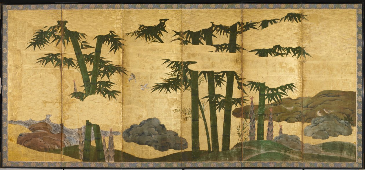 Moonlit Bamboo Grove, Early 16th Century by Japanese School