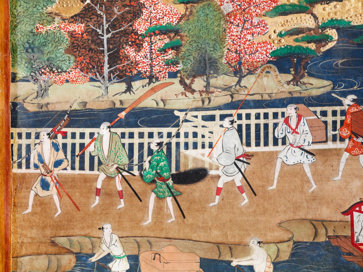Osakazu Byobu - Japanese Eight-Panel Folding Screen by Japanese School