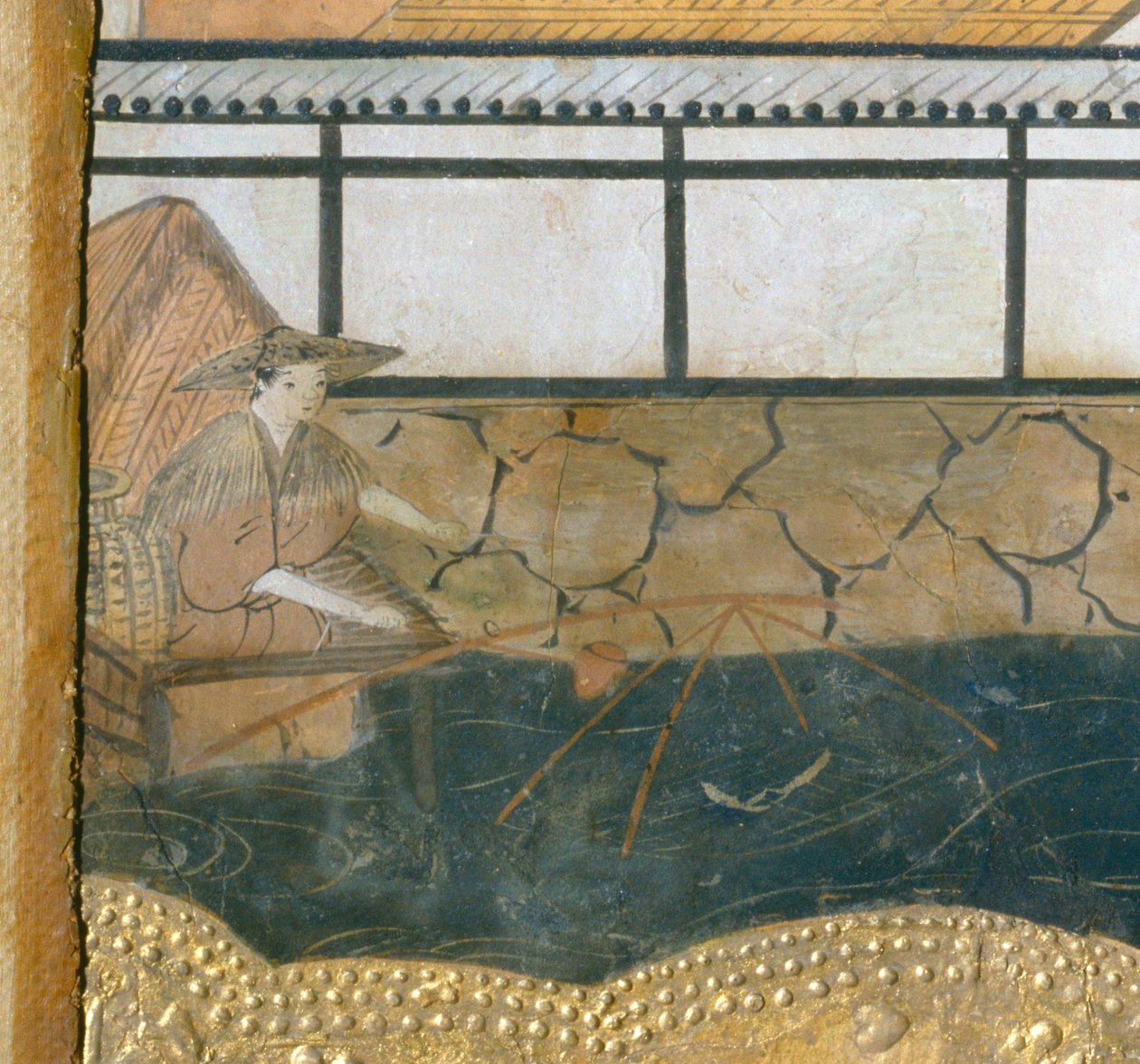 Osakazu Byobu - Japanese eight-panel folding screen by Japanese School