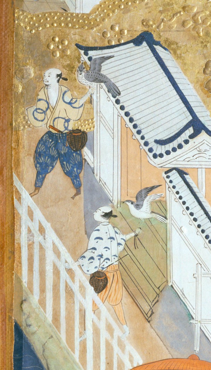 Osakazu Byobu - Japanese eight-panel folding screen by Japanese School