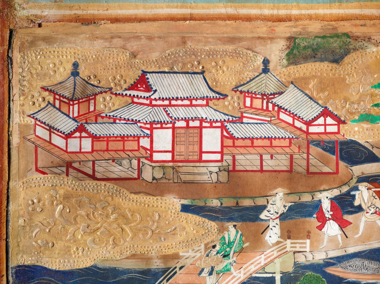 Osakazu Byobu - Japanese eight-panel folding screen by Japanese School