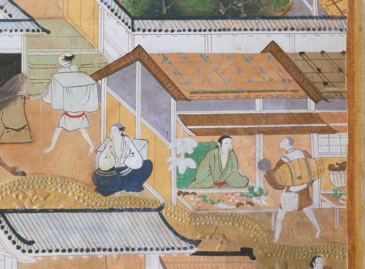 Osakazu Byobu - Japanese eight-panel folding screen by Japanese School