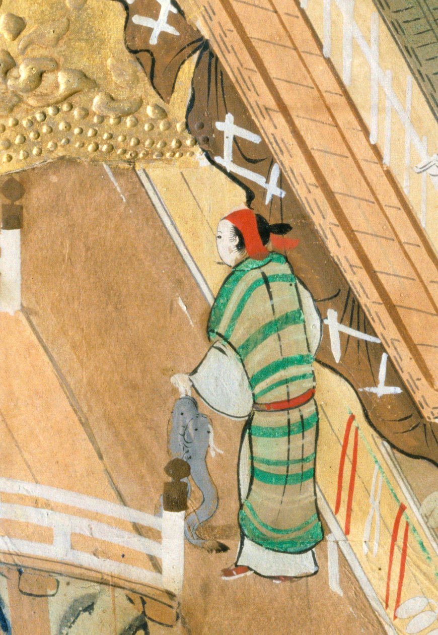 Osakazu Byobu - Japanese eight-panel folding screen by Japanese School