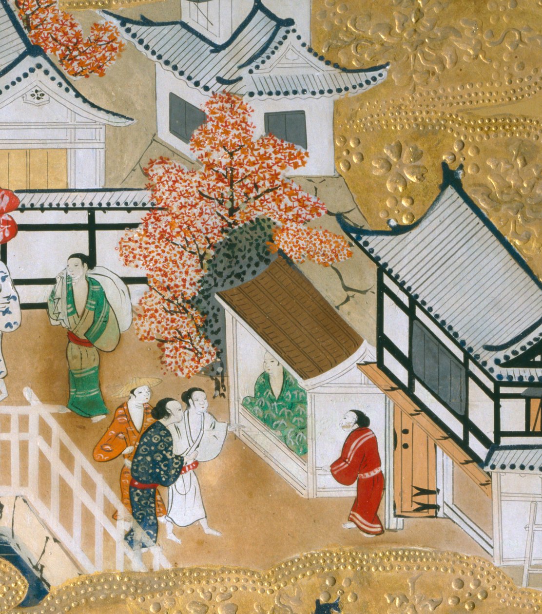 Osakazu Byobu - Japanese eight-panel folding screen by Japanese School