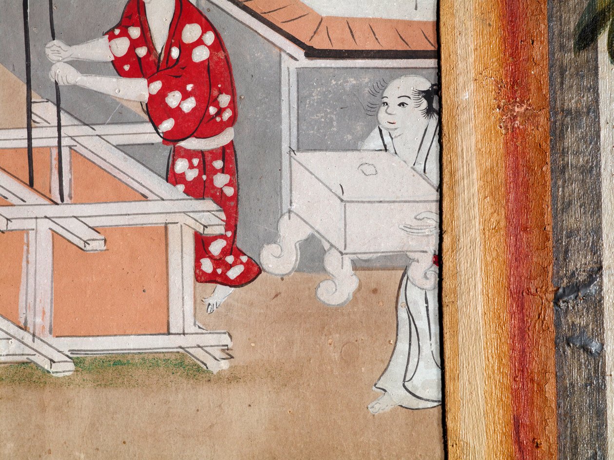 Osakazu Byobu - Japanese eight-panel folding screen by Japanese School