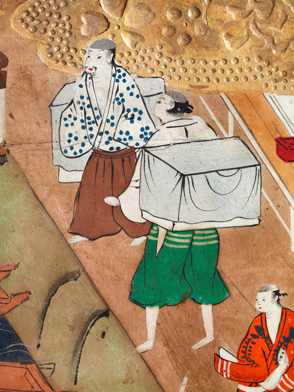 Osakazu Byobu - Japanese eight-panel folding screen by Japanese School