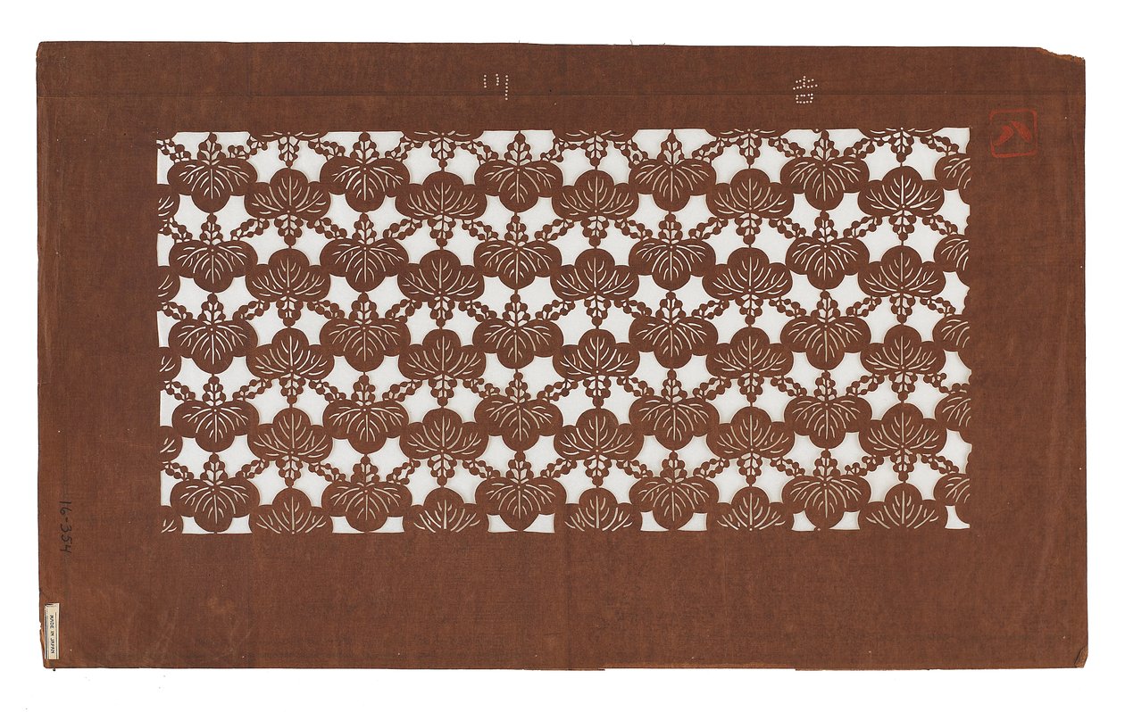 Paper stencil (katagami), late 19th century by Japanese School