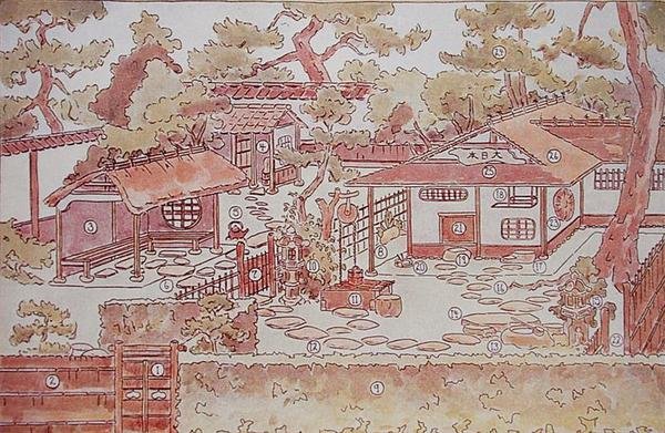 Plan of a tea garden, late 19th century by Japanese School