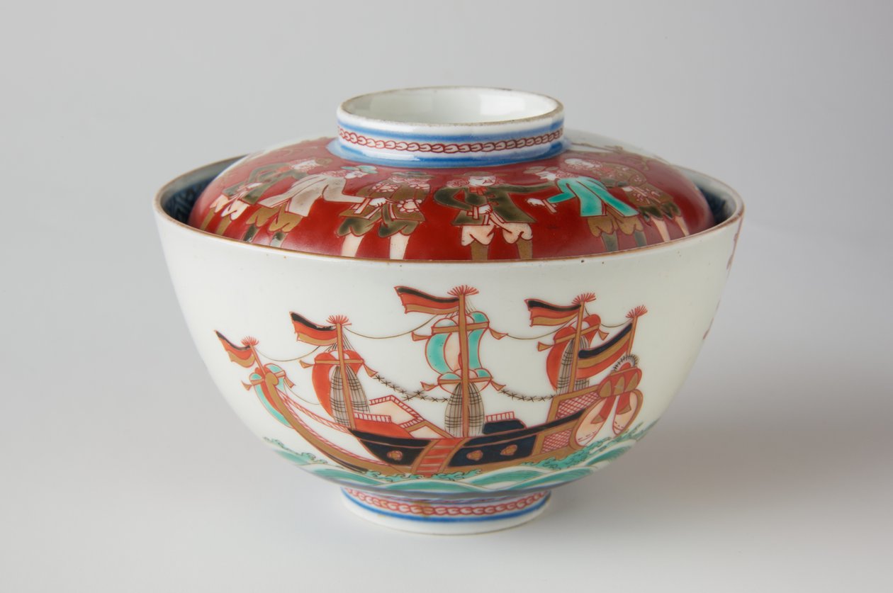 Rice Bowl and Cover by Japanese School