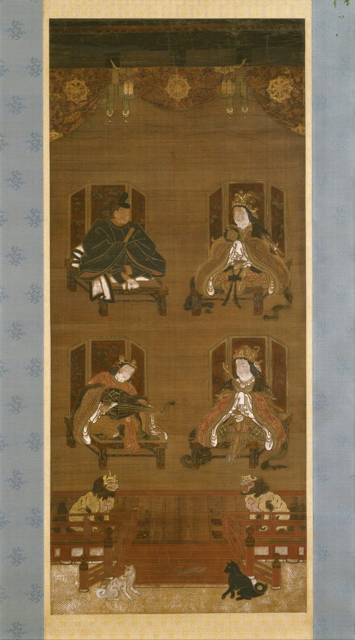 The Four Deities of Kōyasan Temple Complex, late 14th century, Nanbokuchō period, hanging scroll by Japanese School