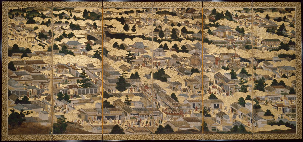 Views In and Around Kyoto (Rakuchu rakugai zu), ca.1616-24 by Japanese School