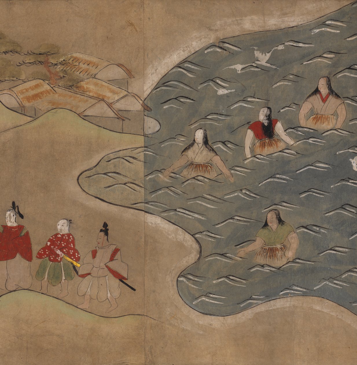 Women in Sea, Illustration from the Taishokkan by Japanese School