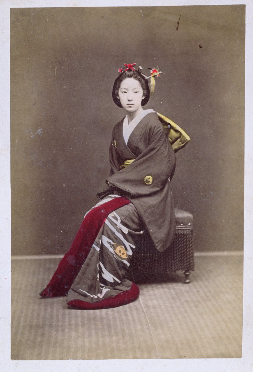 Young Girl in a Kimono, c.1860-70 by Japanese School