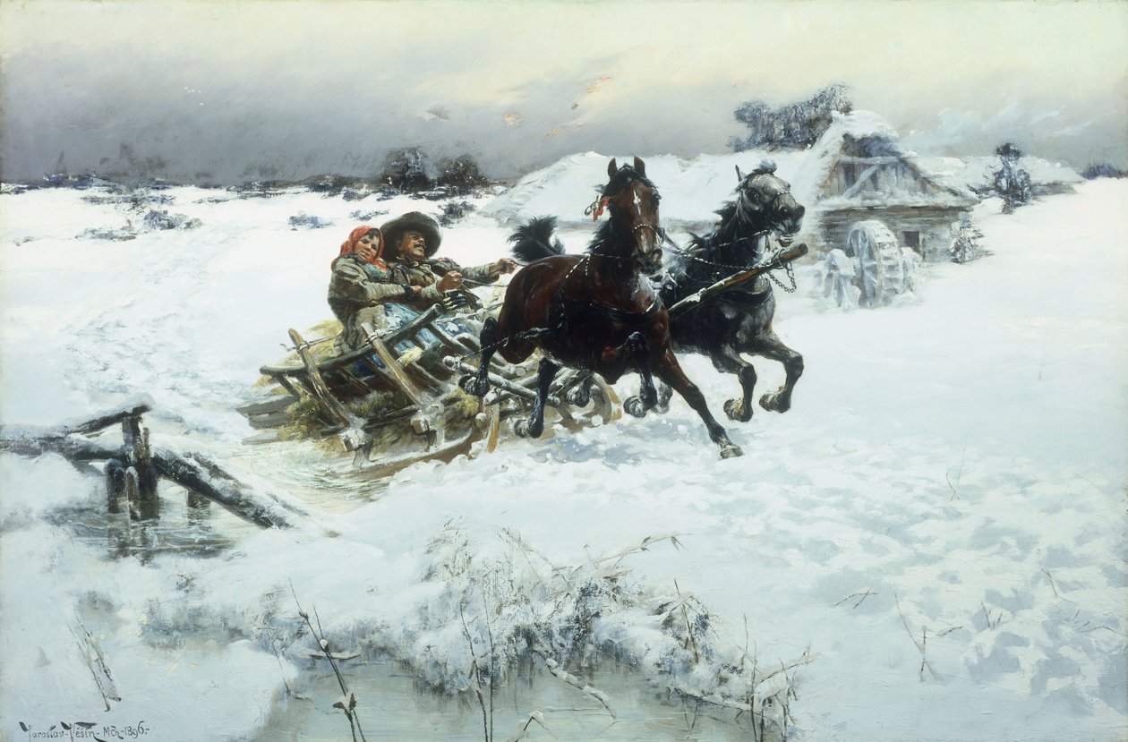The Sleighride by Jaroslav Friedrich Julius Vesin