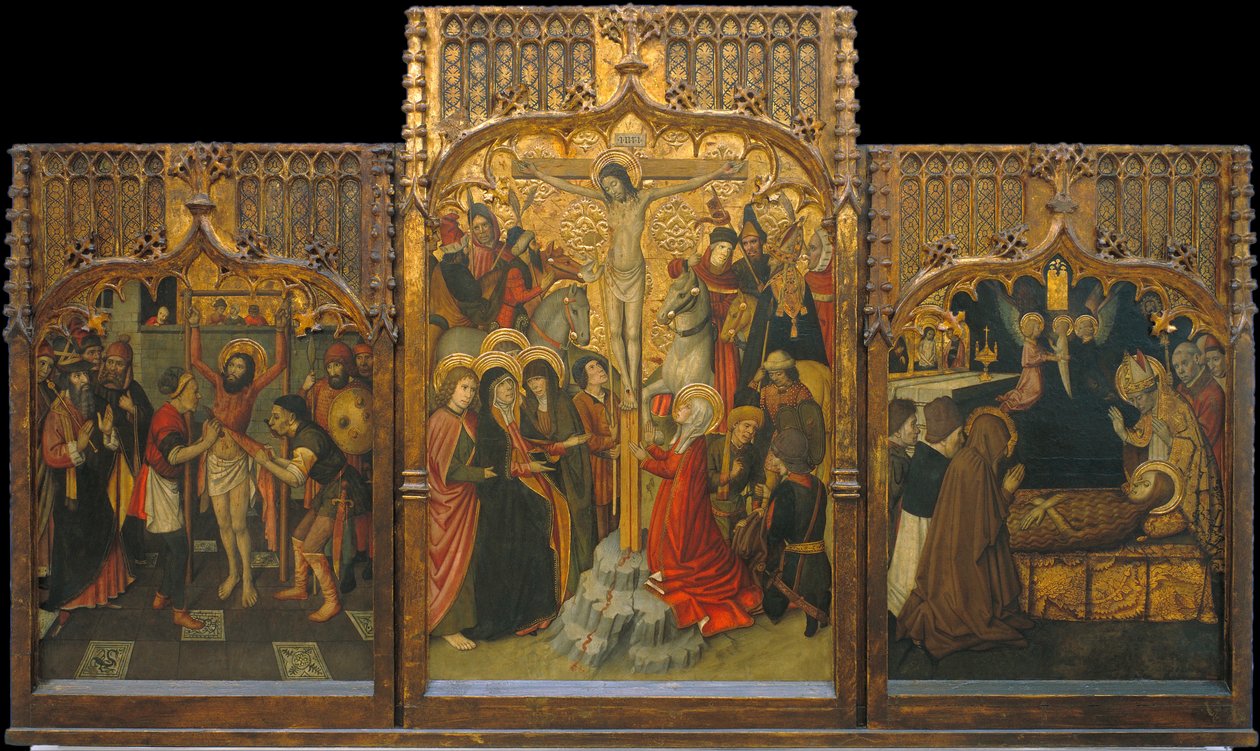 Martyrdom of Saint Bartholomew, Calvary and Death of Saint Mary Magdalene by Jaume Huguet
