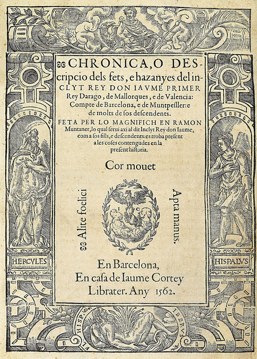Ramon Muntaner (1265-1336), Catalan military and columnist. Cover of the book 