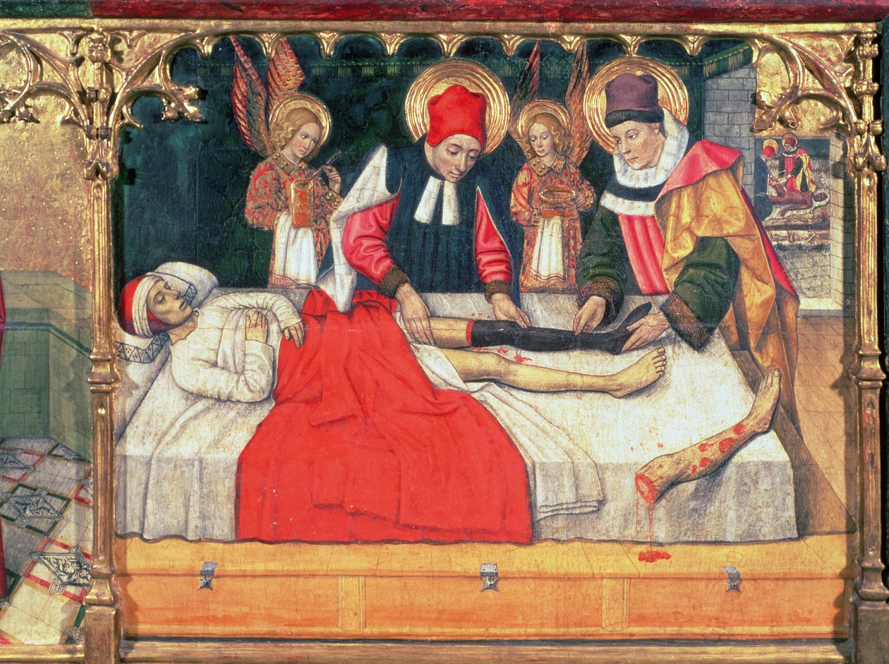 SS. Cosmas and Damian Graft the Leg of an Ethiopian Man onto the Stump of Deacon Justinian by Jaume Huguet