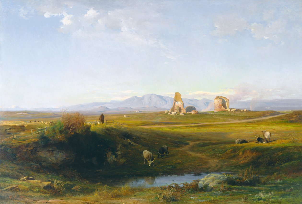 A View of the Roman Countryside by Jean Achille Benouville