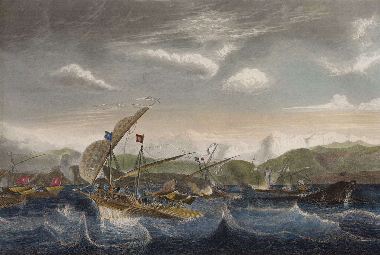 Andrea Doria dispersing the Spanish fleet ahead of the Var mouth in 1524 by Jean Antoine Theodore Gudin