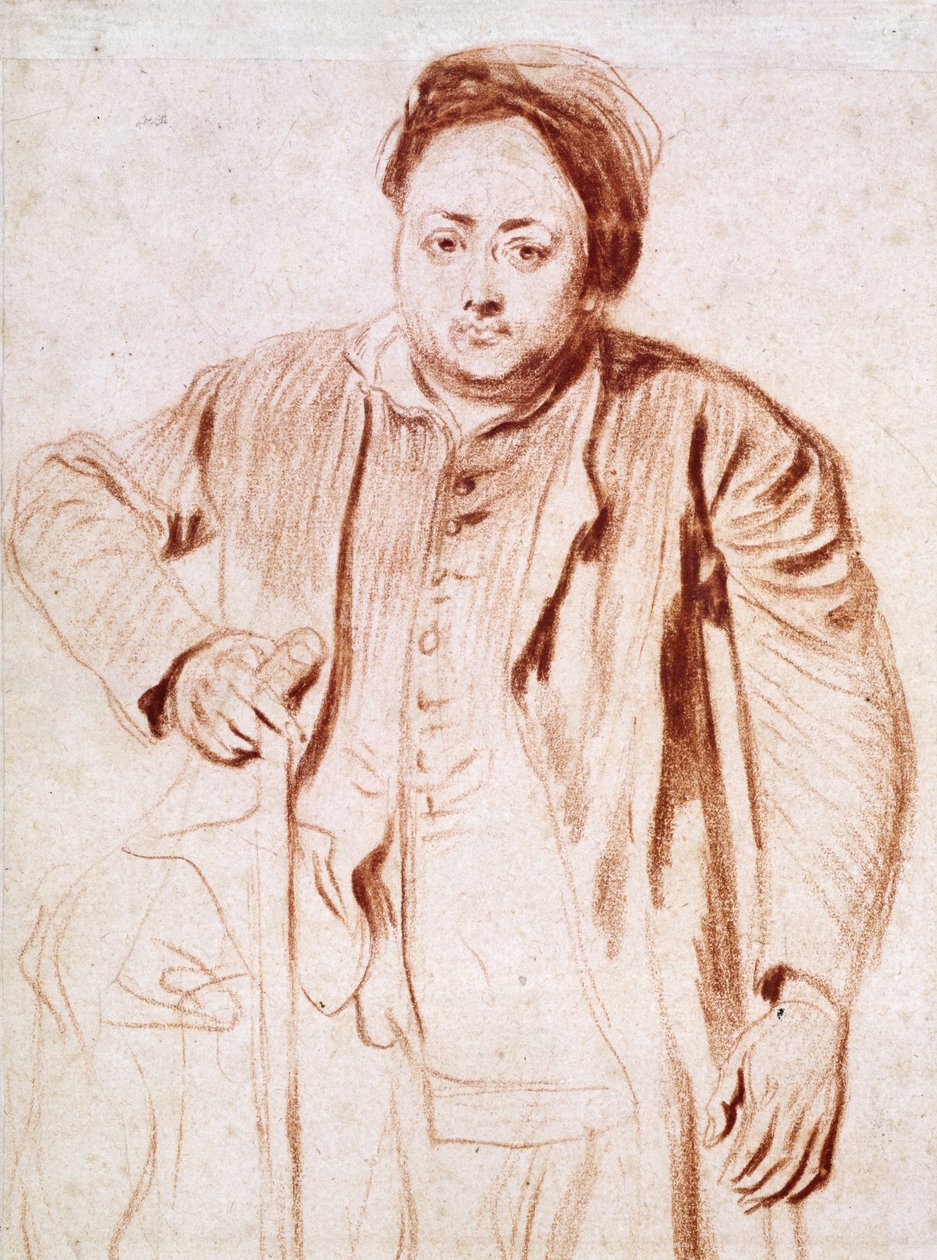 Antonie de la Rogue, Man on Crutches by Jean Antoine Watteau