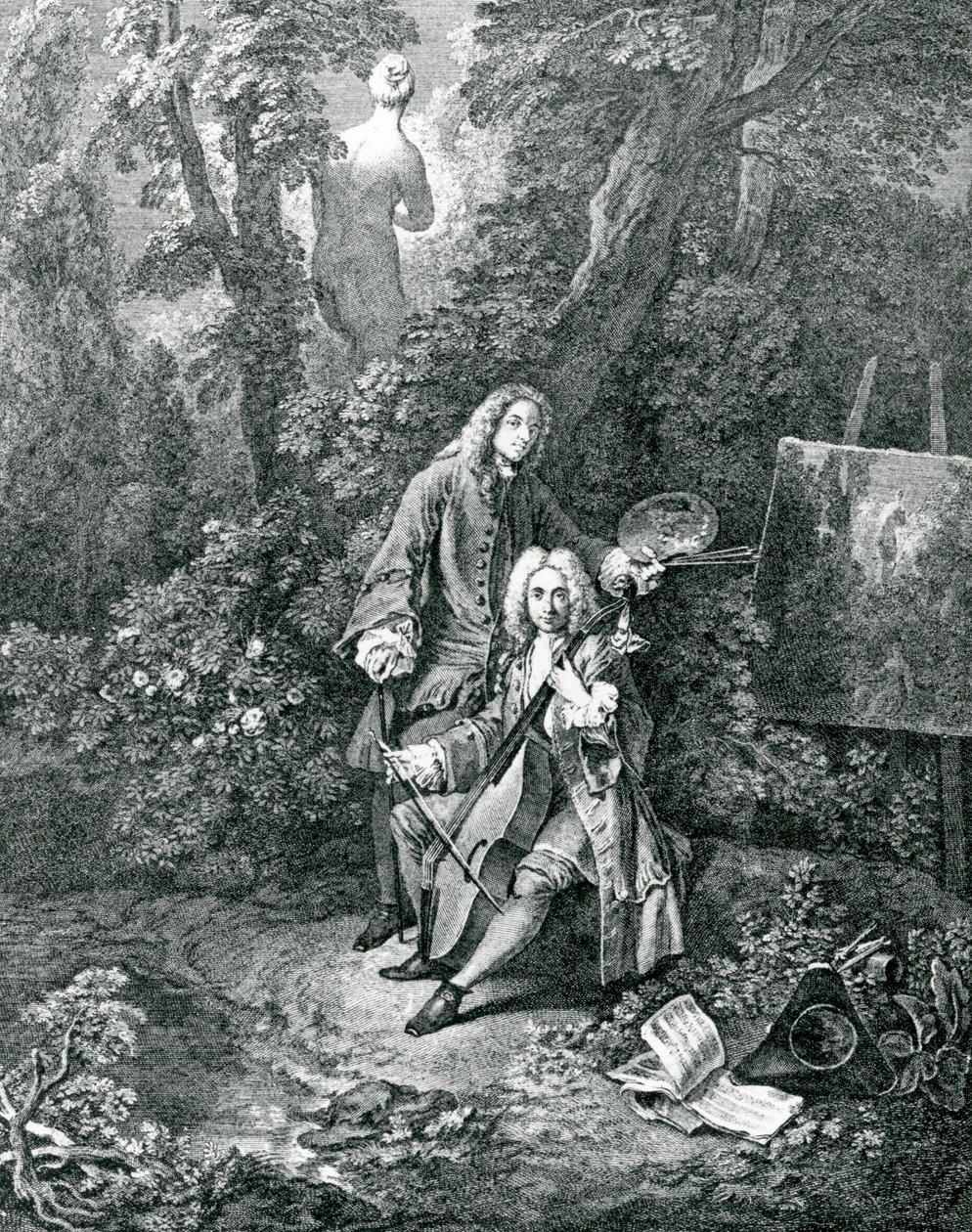 Jean Antoine Watteau and His Friend Monsieur de Julienne by Jean Antoine Watteau
