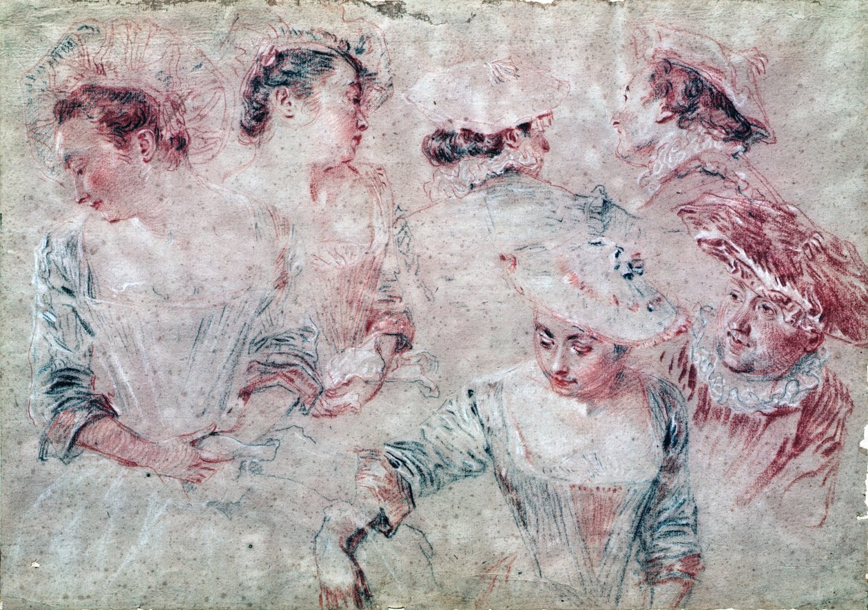 Six Studies by Jean Antoine Watteau