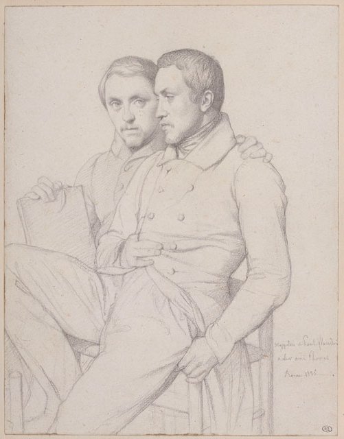 Double Self-Portrait of Hippolyte and Paul Flandrin by Jean Auguste Dominique Ingres