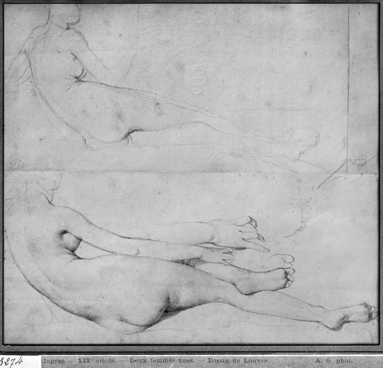 Studies for The Grande Odalisque (detail) by Jean Auguste Dominique Ingres