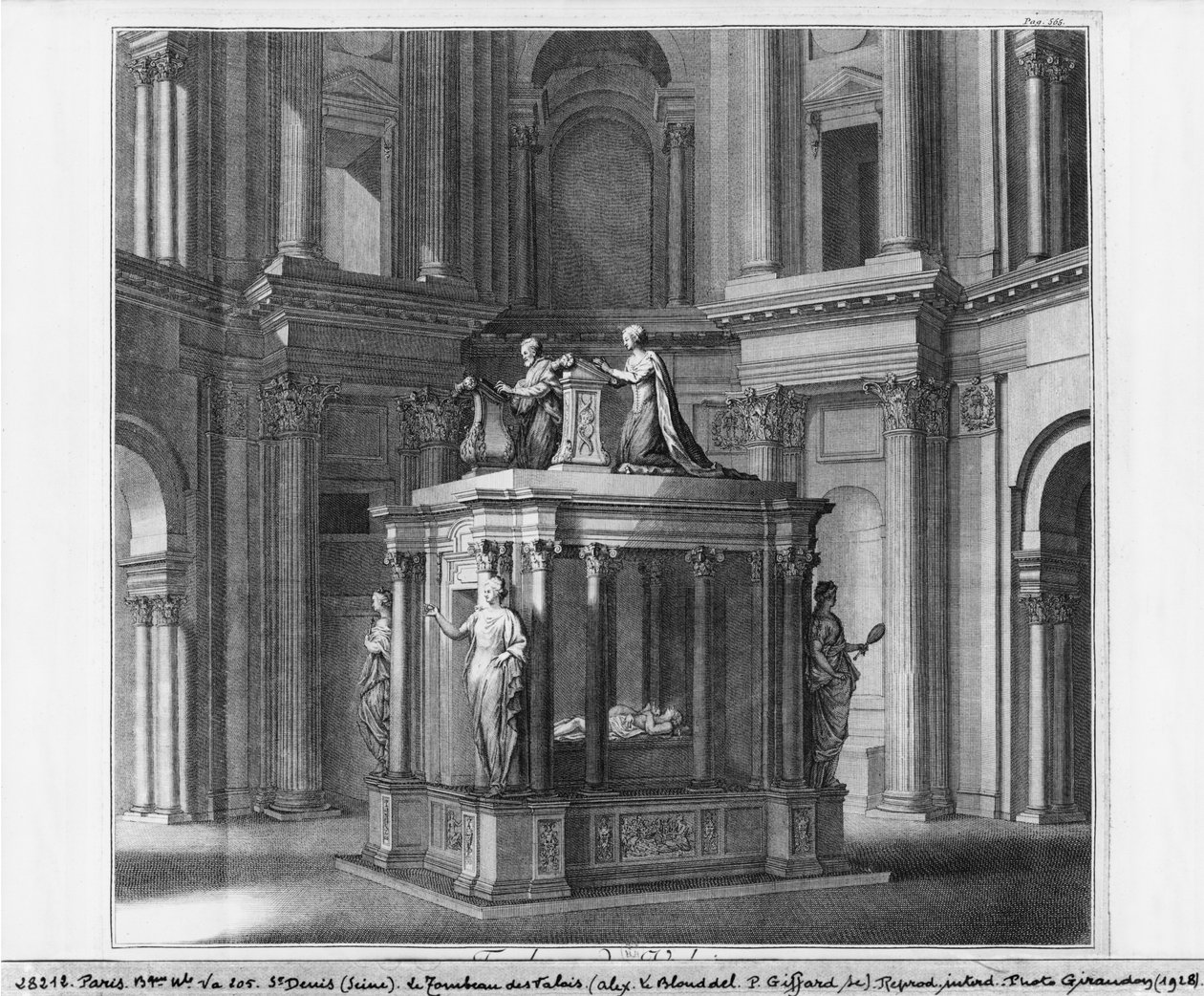 Tomb of Henri II and Catherine de Medicis in the Valois Mausoleum, illustration from 