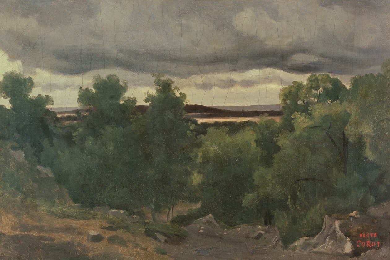 Au Petit Chaville by Jean Baptiste Camille Corot