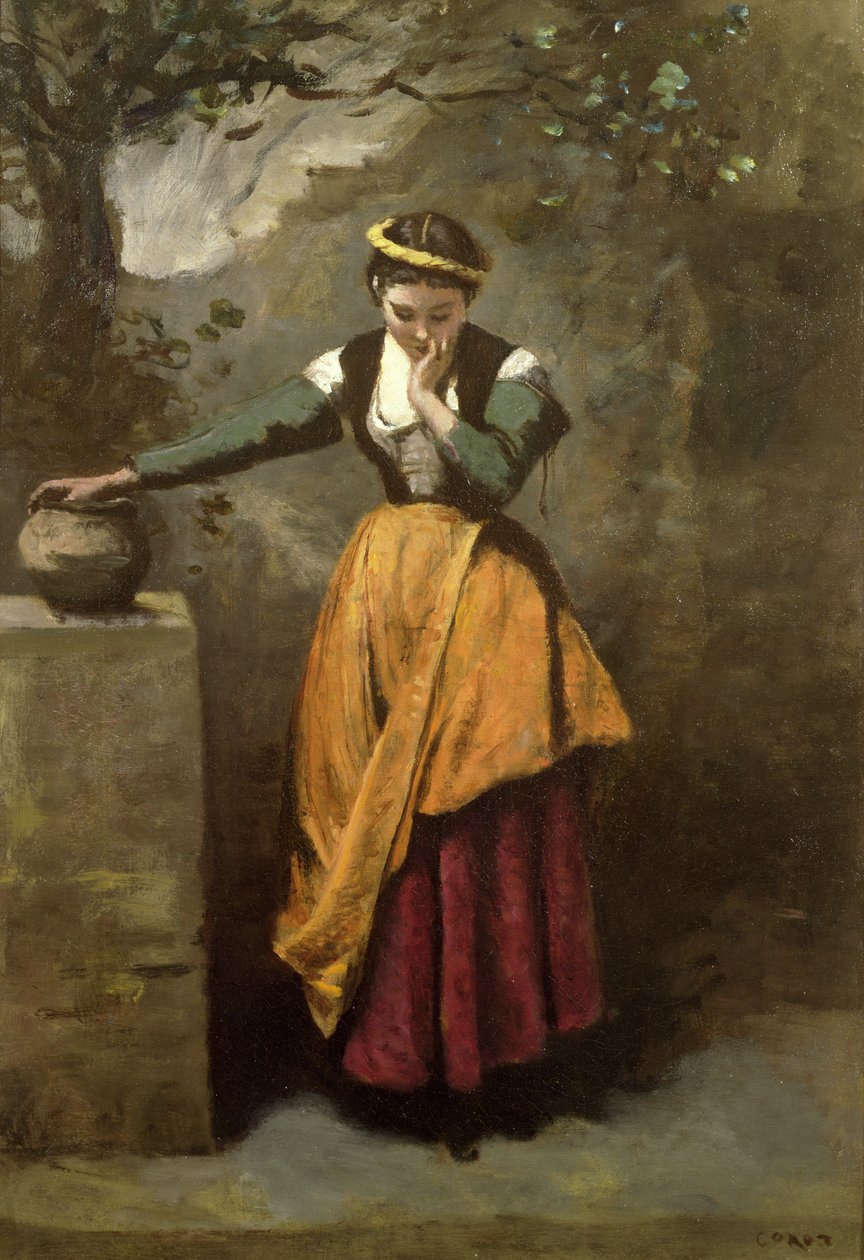Dreamer at the Fountain, c.1860 by Jean Baptiste Camille Corot