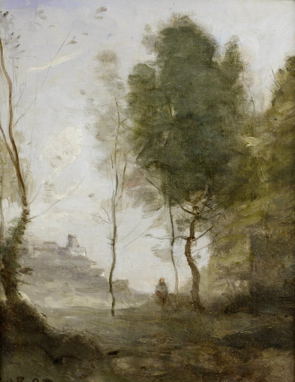 Landscape Study - Memory of Italy by Jean Baptiste Camille Corot