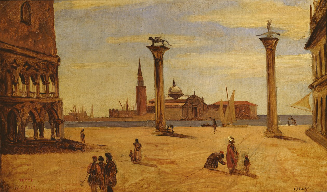 Piazzetta di San Marco, Venice, 1828-34 by Jean Baptiste Camille Corot