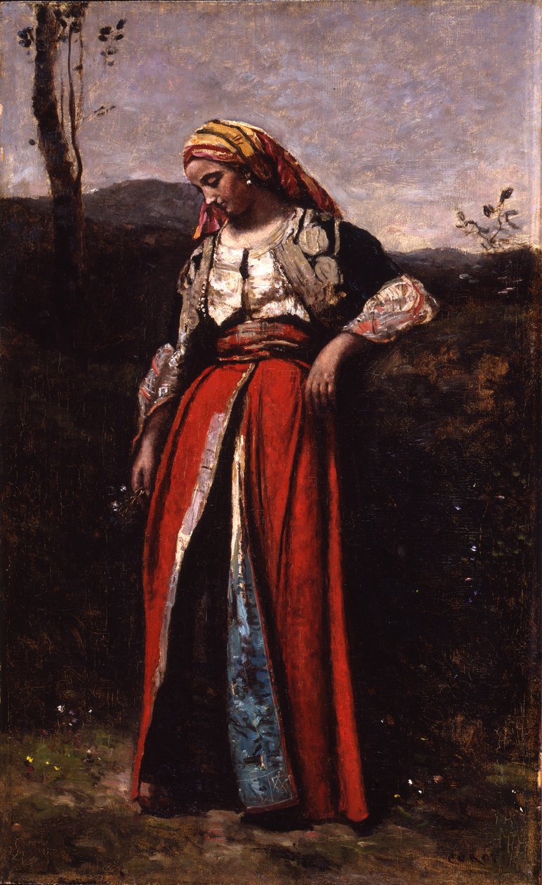 Portrait of Mlle Dobigny, 1865-70 by Jean Baptiste Camille Corot
