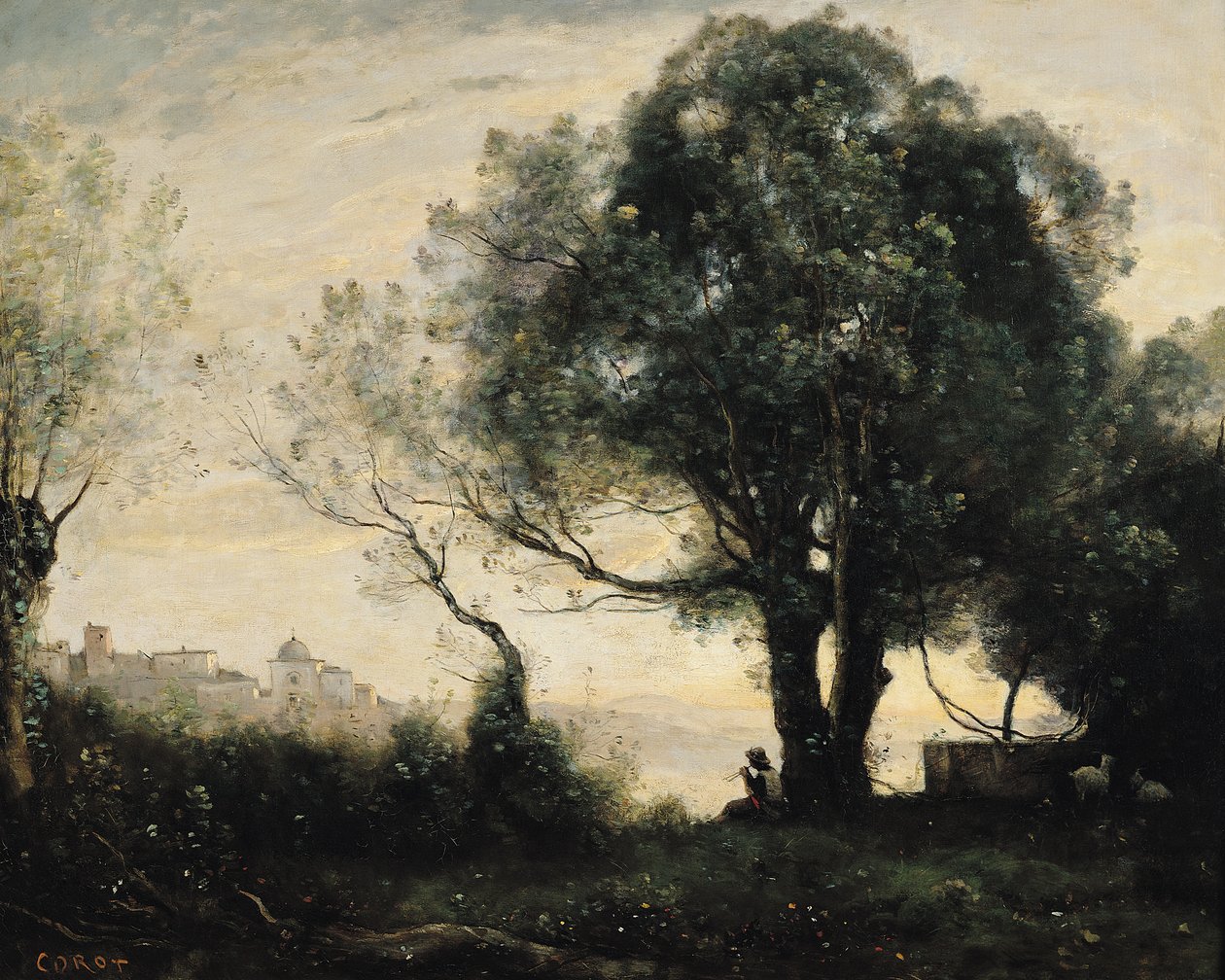 Souvenir of Castel Gandolfo by Jean Baptiste Camille Corot