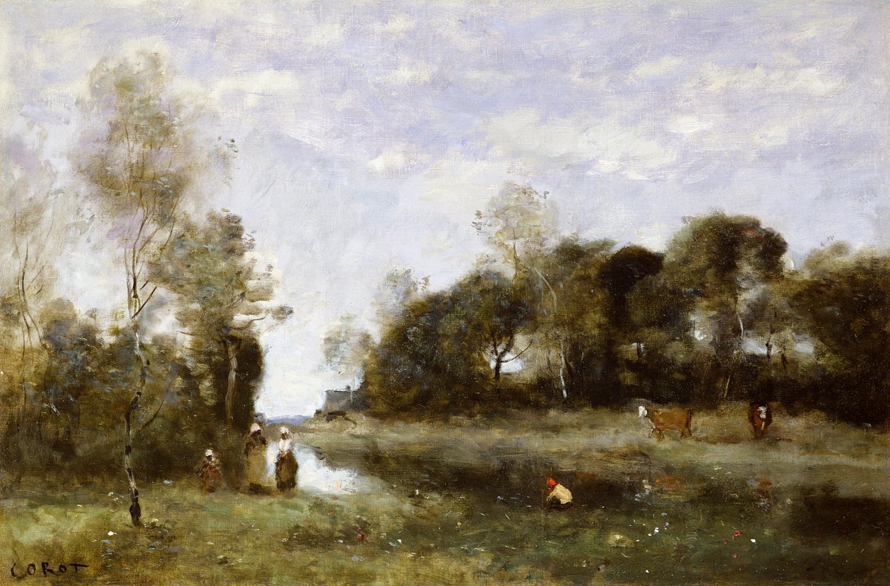 Souvenir of the Bresle at Incheville by Jean Baptiste Camille Corot