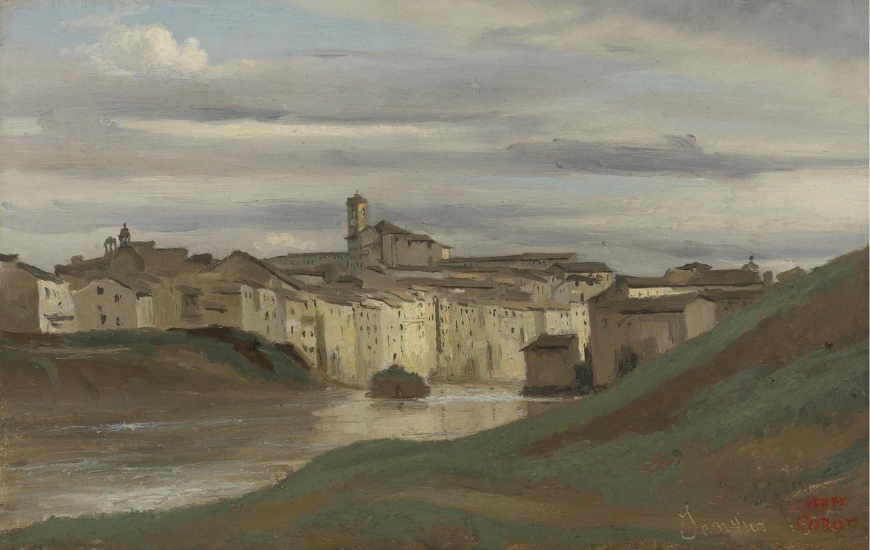 On the Banks of the Tiber, Rome by Jean Baptiste Camille Corot