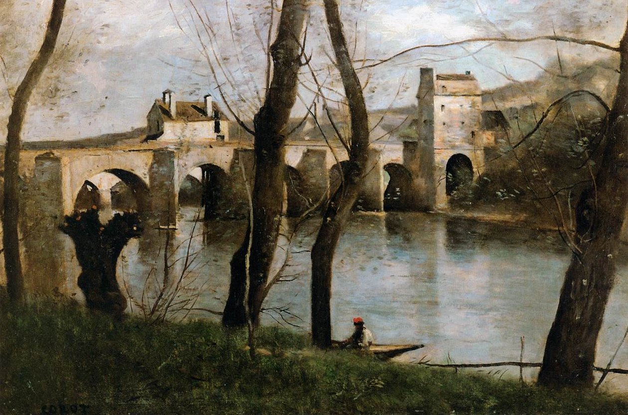 The Bridge at Mantes by Jean Baptiste Camille Corot