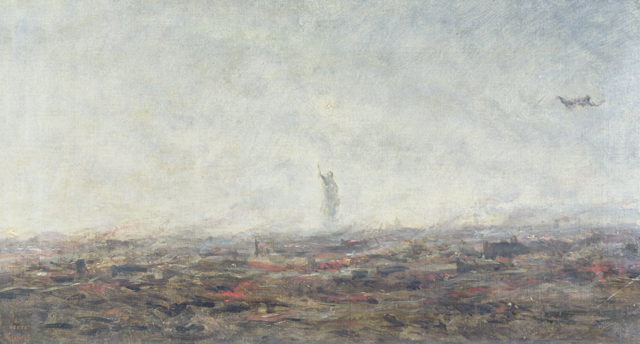 The Dream - Paris Burning, 1870 by Jean Baptiste Camille Corot