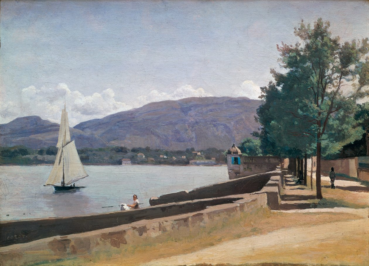 The Quai des Paquis, Geneva by Jean Baptiste Camille Corot