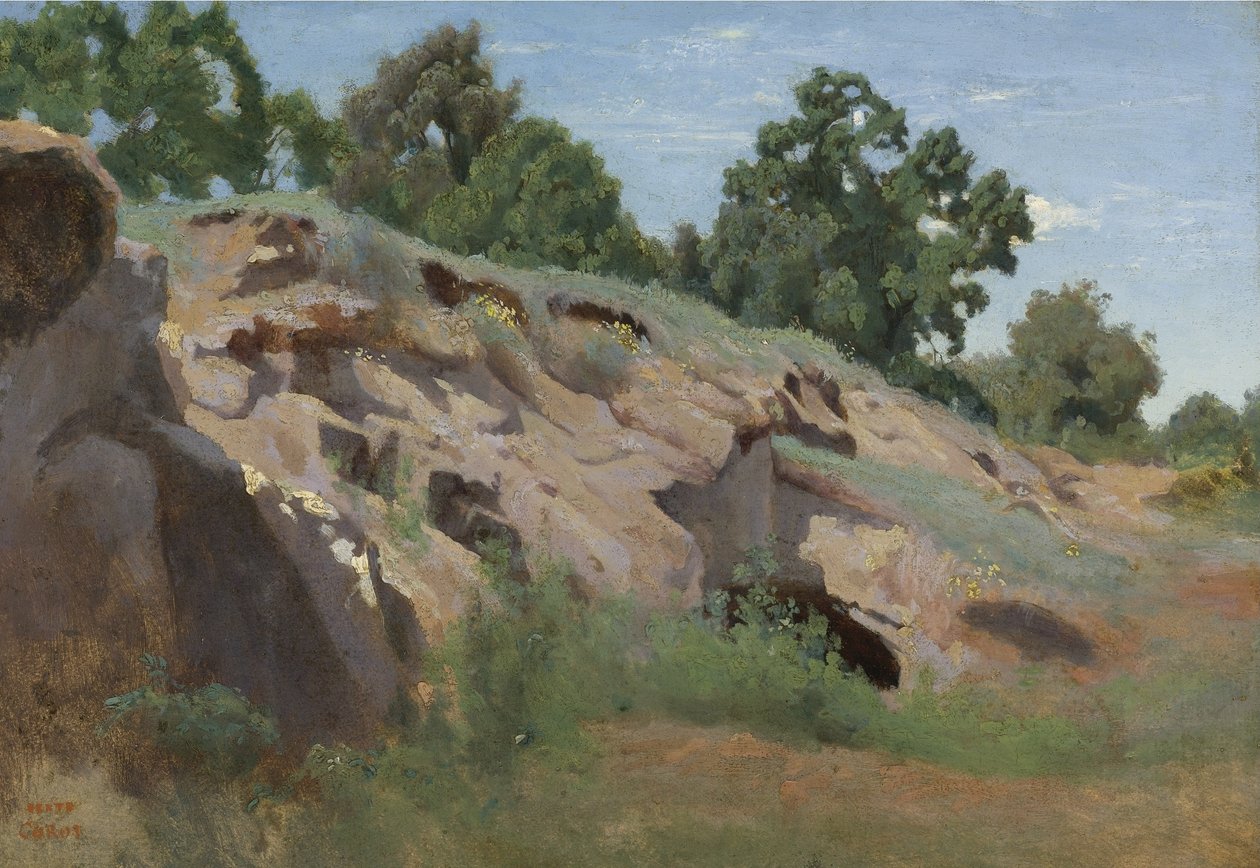 Rocky Slope by Jean Baptiste Camille Corot