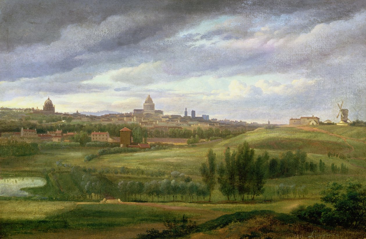 View of Paris from Butte aux Cailles, Gentilly by Jean Baptiste Gabriel Langlace